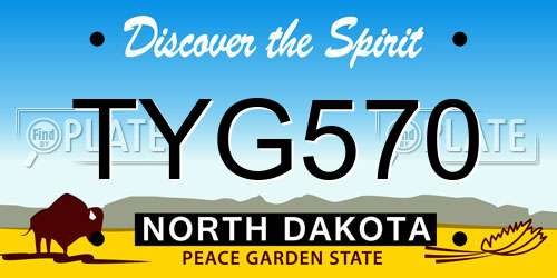 TYG570 North Dakota License Plate