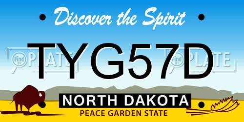 TYG57D North Dakota License Plate