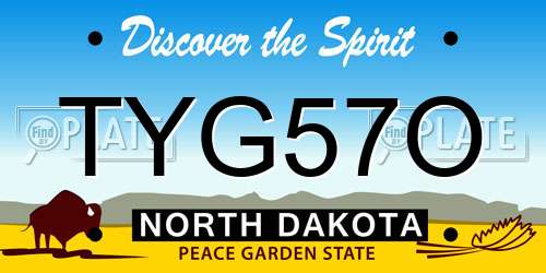 TYG57O North Dakota License Plate
