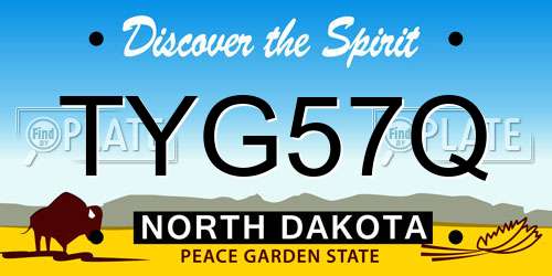 TYG57Q North Dakota License Plate