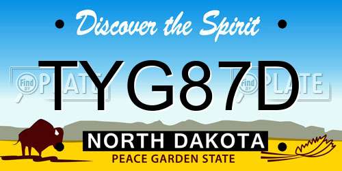 TYG87D North Dakota License Plate