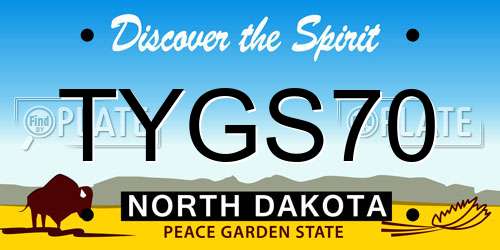 TYGS70 North Dakota License Plate