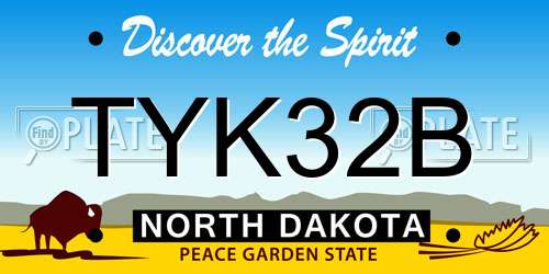 TYK32B North Dakota License Plate
