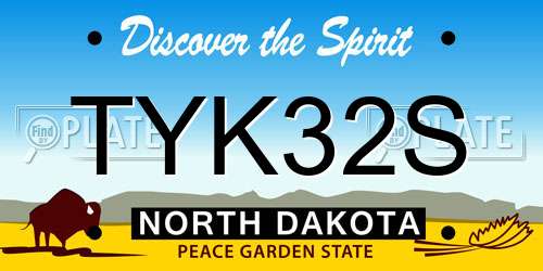 TYK32S North Dakota License Plate