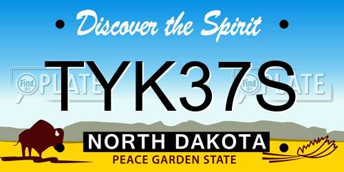 TYK37S North Dakota License Plate