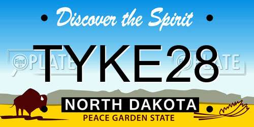 TYKE28 North Dakota License Plate
