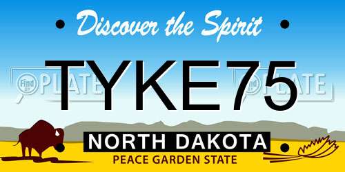 TYKE75 North Dakota License Plate