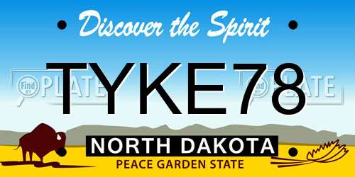 TYKE78 North Dakota License Plate