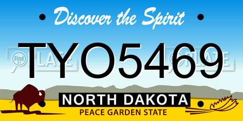 TYO5469 North Dakota License Plate