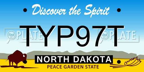 TYP97T North Dakota License Plate
