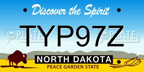 TYP97Z North Dakota License Plate