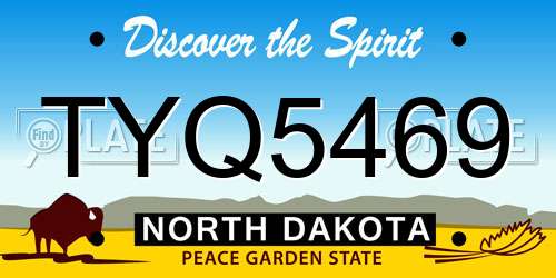 TYQ5469 North Dakota License Plate