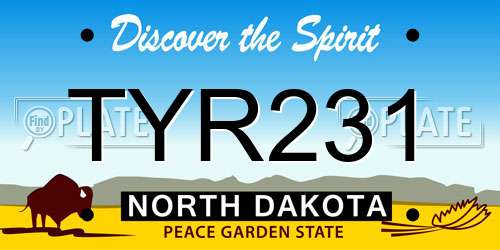 TYR231 North Dakota License Plate