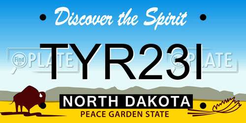 TYR23I North Dakota License Plate
