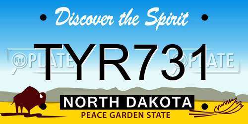 TYR731 North Dakota License Plate