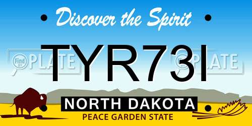 TYR73I North Dakota License Plate