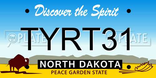 TYRT31 North Dakota License Plate