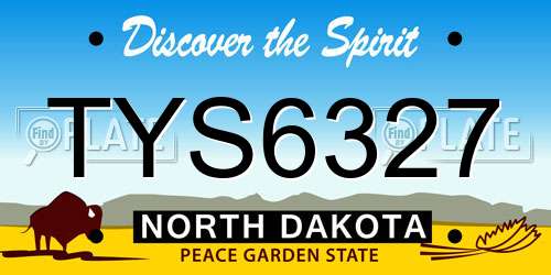 TYS6327 North Dakota License Plate