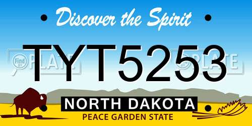 TYT5253 North Dakota License Plate
