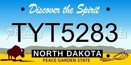 TYT5283 North Dakota License Plate