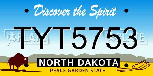 TYT5753 North Dakota License Plate