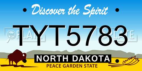 TYT5783 North Dakota License Plate