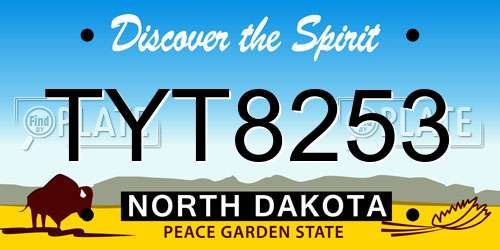 TYT8253 North Dakota License Plate