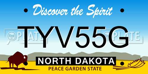 TYV55G North Dakota License Plate