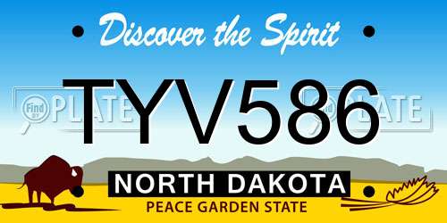 TYV586 North Dakota License Plate