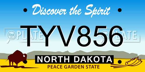 TYV856 North Dakota License Plate