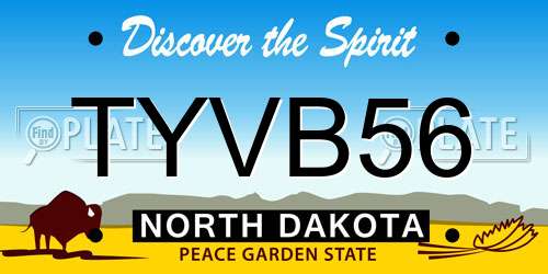 TYVB56 North Dakota License Plate