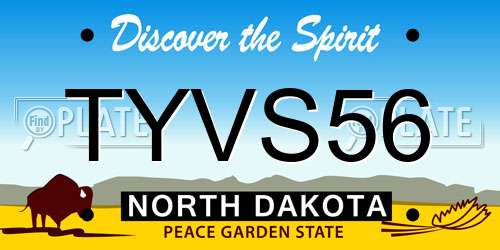 TYVS56 North Dakota License Plate