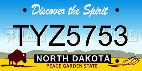 TYZ5753 North Dakota License Plate