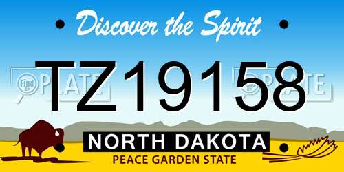 TZ19158 North Dakota License Plate