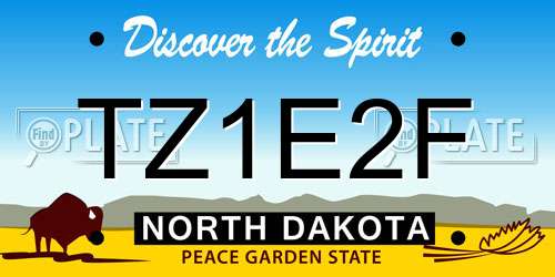 TZ1E2F North Dakota License Plate