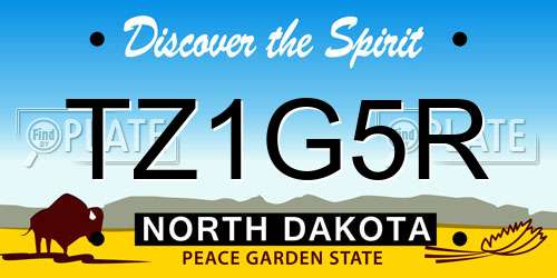 TZ1G5R North Dakota License Plate