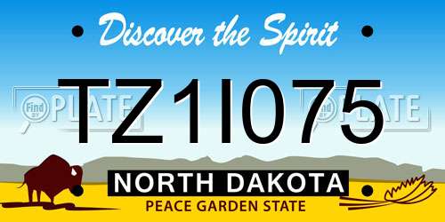 TZ1I075 North Dakota License Plate