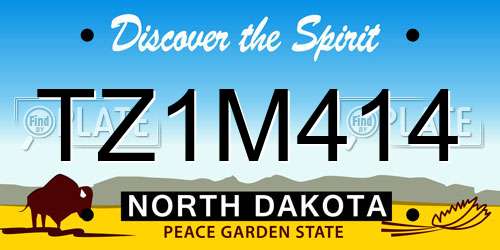 TZ1M414 North Dakota License Plate