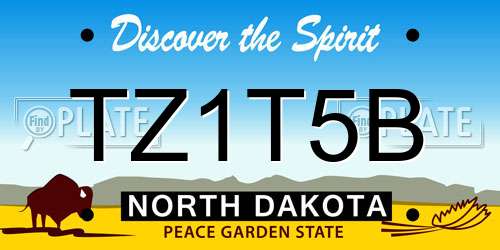 TZ1T5B North Dakota License Plate