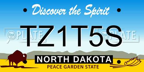 TZ1T5S North Dakota License Plate
