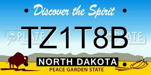TZ1T8B North Dakota License Plate