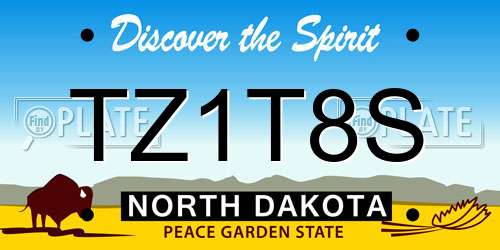 TZ1T8S North Dakota License Plate