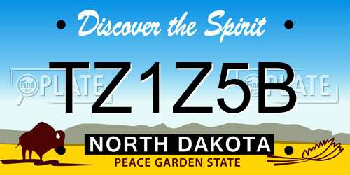 TZ1Z5B North Dakota License Plate