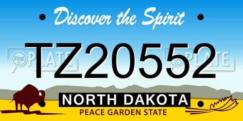 TZ20552 North Dakota License Plate