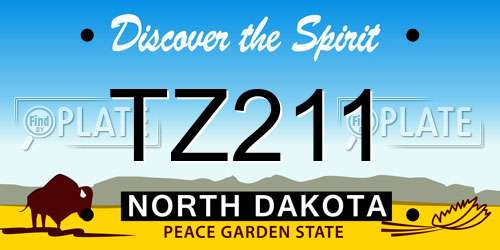 TZ211 North Dakota License Plate