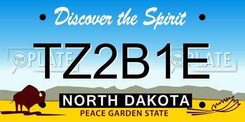 TZ2B1E North Dakota License Plate