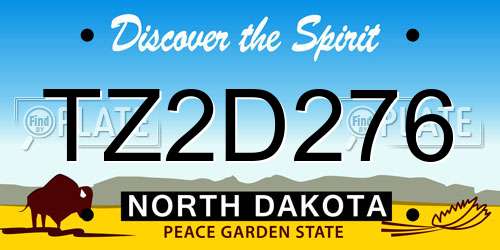TZ2D276 North Dakota License Plate