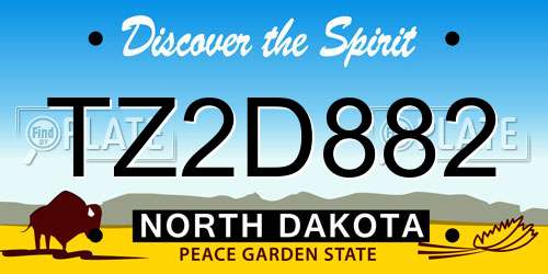 TZ2D882 North Dakota License Plate