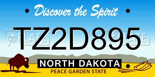 TZ2D895 North Dakota License Plate