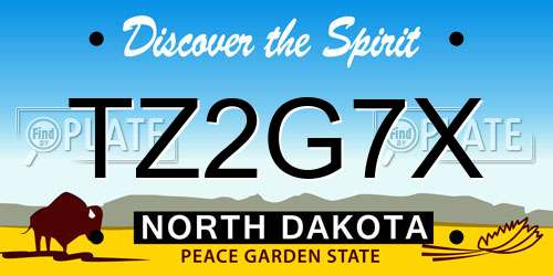 TZ2G7X North Dakota License Plate